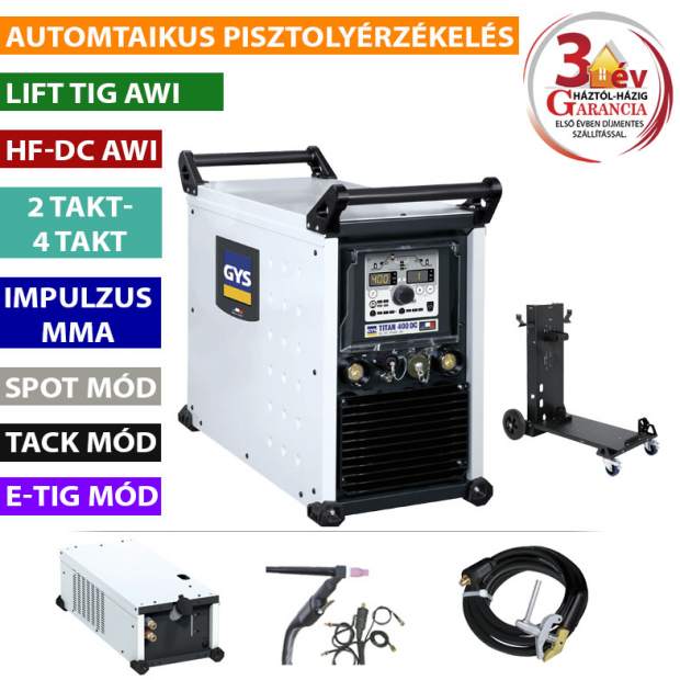 TIG TITAN 400 DC WL V2 PACK hegesztő inverter