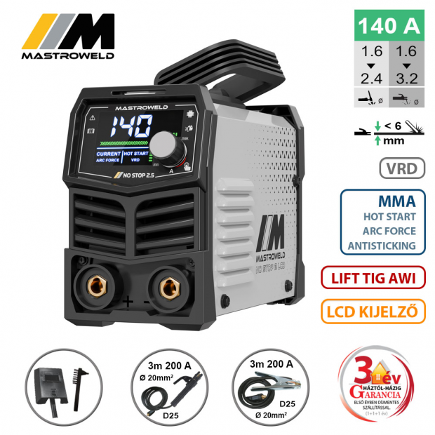 NO STOP 2,5 LCD hegesztő inverter (MMA)