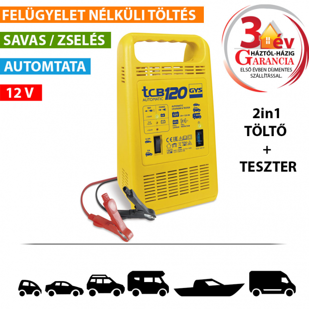 TCB 120 automata akkumulátortöltő