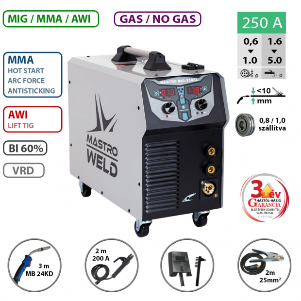 MASTRO MIG-250 XL hegesztő inverter