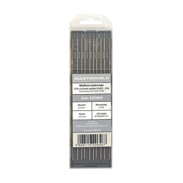 Wolfram elektróda 175 x 2,0 mm szürke (CeO2 - 2%) MW