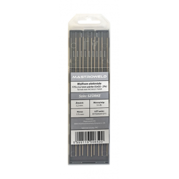 Wolfram elektróda 175 x 3,2 mm szürke (CeO2 - 2%) MW