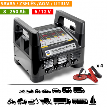 MULTICHARGE inverteres akkumulátor töltő állomás 4x10A / Pb-Li